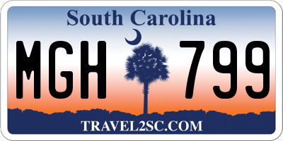 SC license plate MGH799