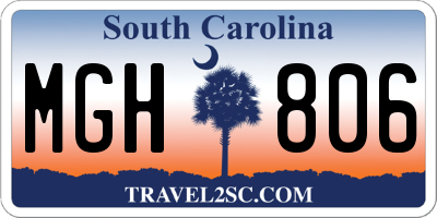 SC license plate MGH806