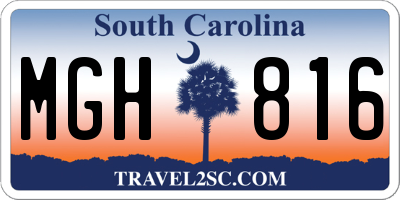 SC license plate MGH816