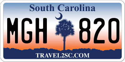 SC license plate MGH820