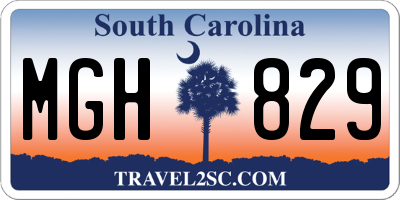 SC license plate MGH829