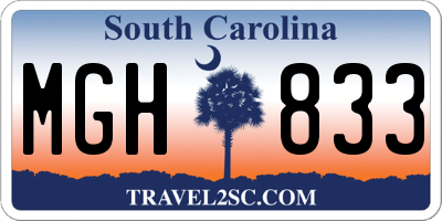 SC license plate MGH833