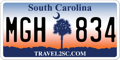 SC license plate MGH834