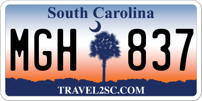 SC license plate MGH837