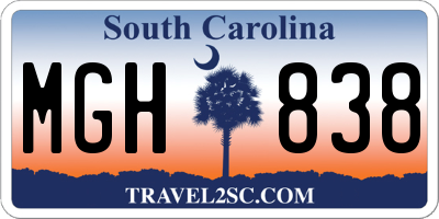 SC license plate MGH838