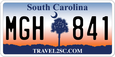 SC license plate MGH841