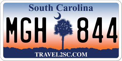 SC license plate MGH844