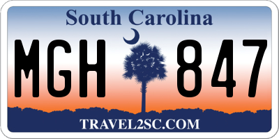 SC license plate MGH847