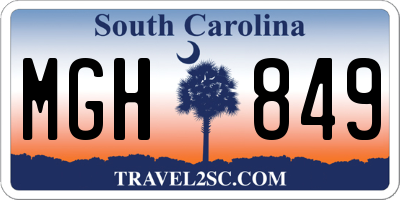 SC license plate MGH849