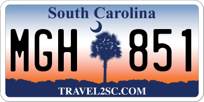 SC license plate MGH851