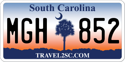 SC license plate MGH852