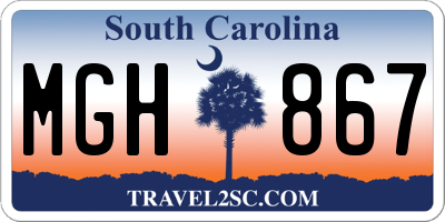 SC license plate MGH867