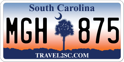 SC license plate MGH875