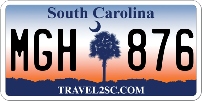 SC license plate MGH876