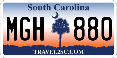 SC license plate MGH880
