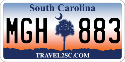 SC license plate MGH883