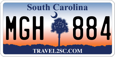 SC license plate MGH884