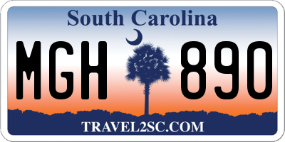 SC license plate MGH890