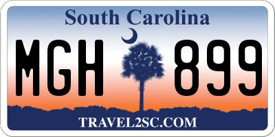 SC license plate MGH899