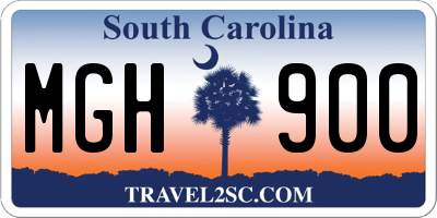 SC license plate MGH900