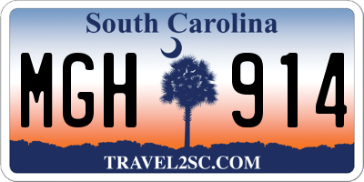 SC license plate MGH914