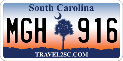 SC license plate MGH916