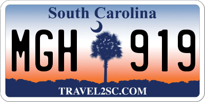 SC license plate MGH919