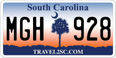SC license plate MGH928