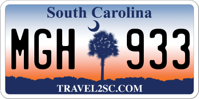 SC license plate MGH933
