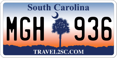 SC license plate MGH936