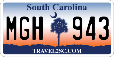 SC license plate MGH943