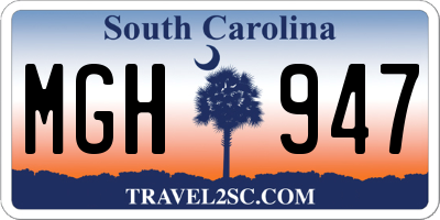 SC license plate MGH947