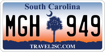 SC license plate MGH949