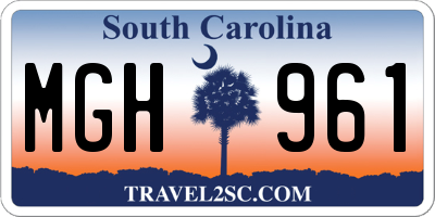 SC license plate MGH961