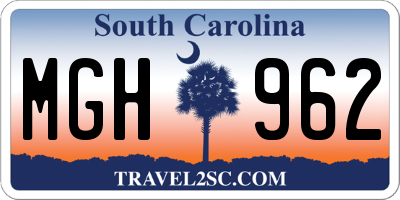 SC license plate MGH962