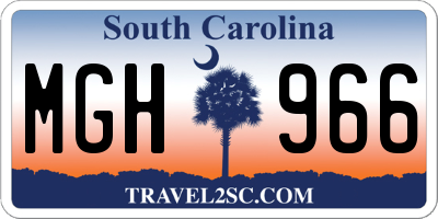 SC license plate MGH966