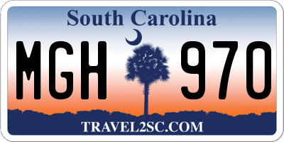 SC license plate MGH970