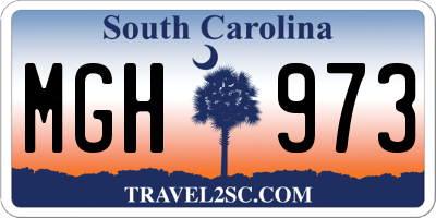 SC license plate MGH973