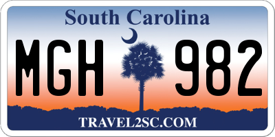 SC license plate MGH982