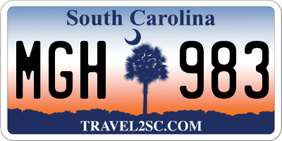 SC license plate MGH983