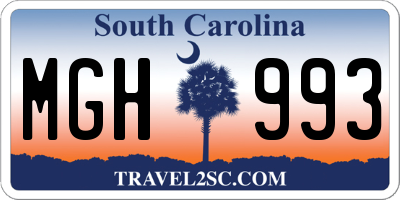 SC license plate MGH993