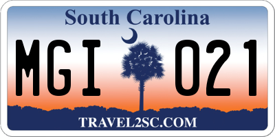 SC license plate MGI021