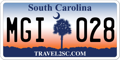 SC license plate MGI028