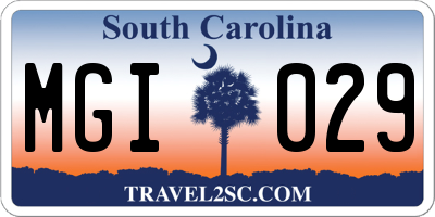 SC license plate MGI029