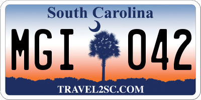 SC license plate MGI042