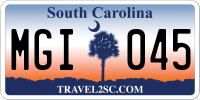 SC license plate MGI045