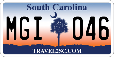 SC license plate MGI046