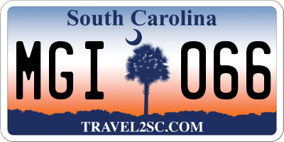 SC license plate MGI066