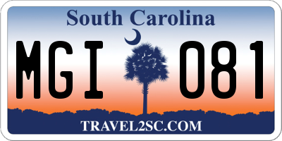 SC license plate MGI081