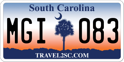 SC license plate MGI083